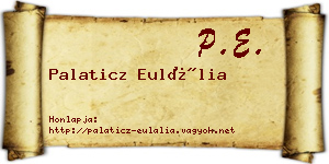 Palaticz Eulália névjegykártya